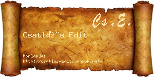 Csatlós Edit névjegykártya